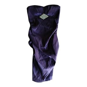 Chic Strapless Purple Dress with Embellishment - XL